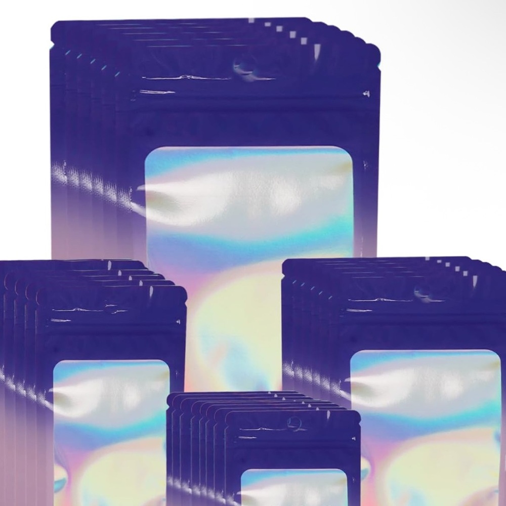 40 -  Holographic Ziplock Bags | 4 different sizes | Pick Your Color
